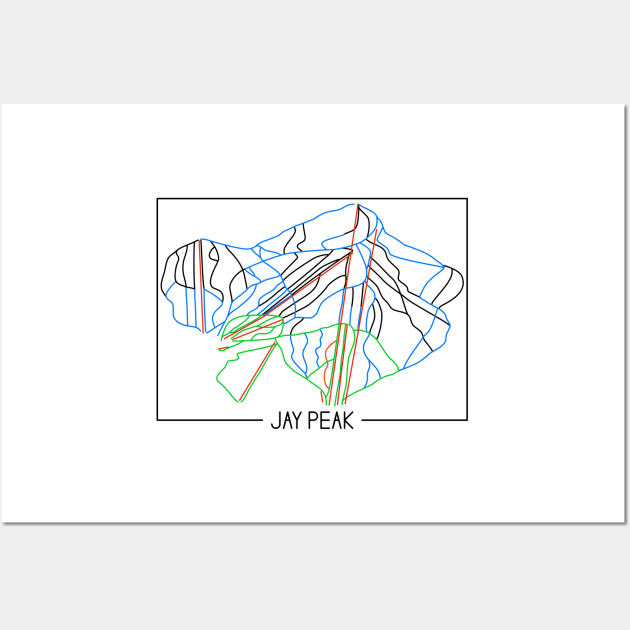 Jay Peak Trail Rating Trail Map Wall Art by ChasingGnarnia